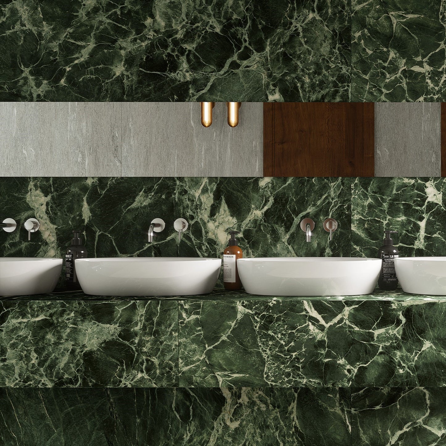 1600x3200x6 Grande Porcelain Slab Marble Look Verde Aver Lux (Gloss) by Marazzi