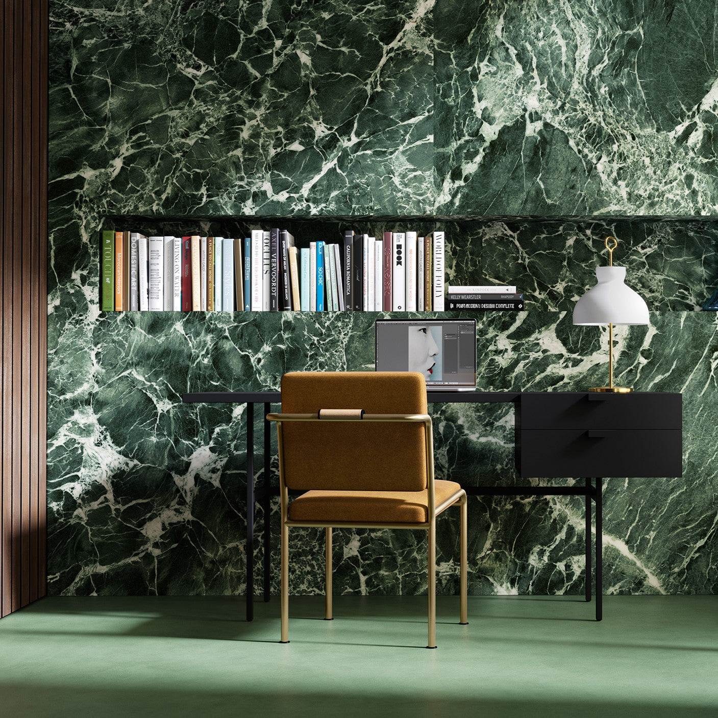 1600x3200x6 Grande Porcelain Slab Marble Look Verde Aver Lux (Gloss) by Marazzi