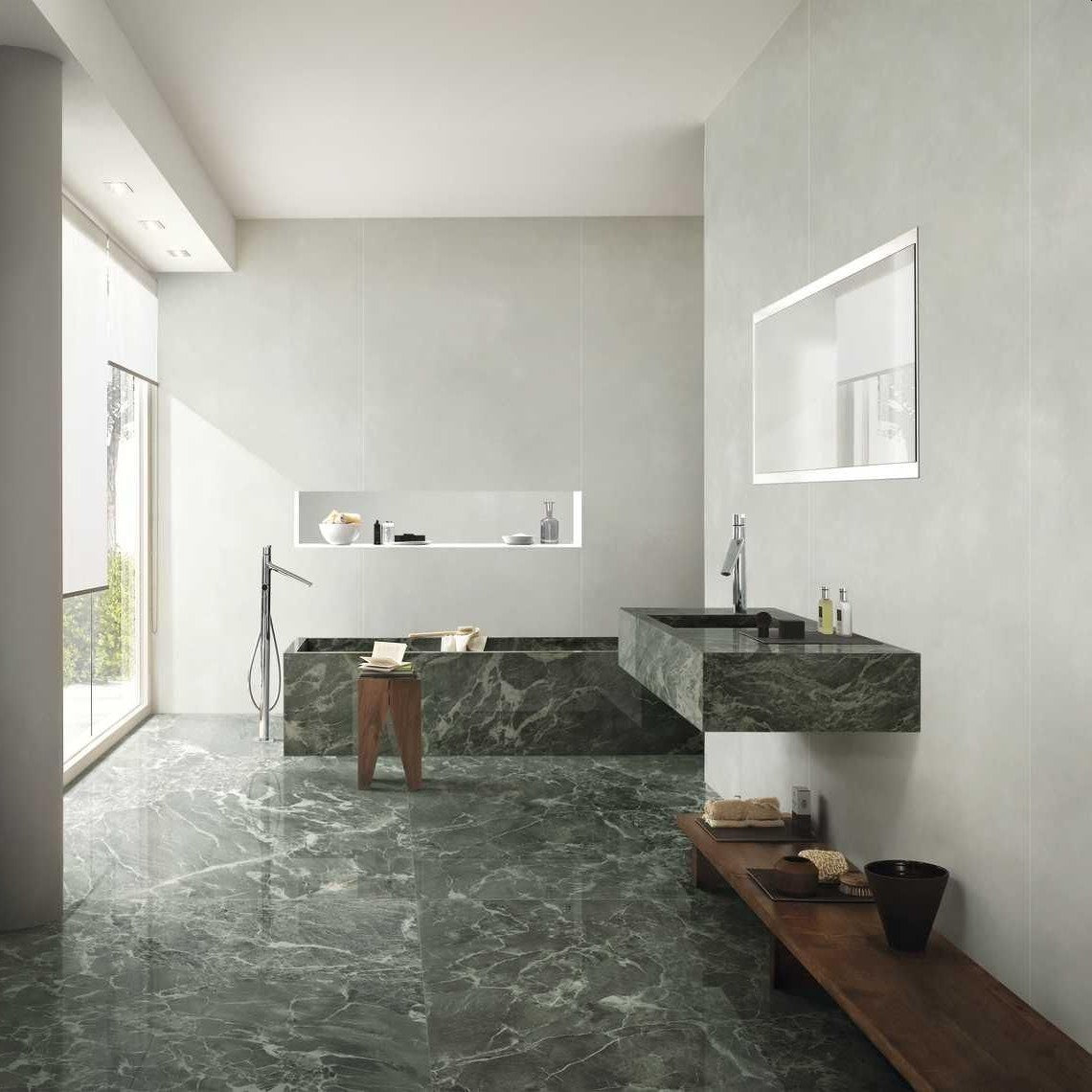 1600x3200x6 Grande Porcelain Slab Marble Look Verde Aver Lux (Gloss) by Marazzi