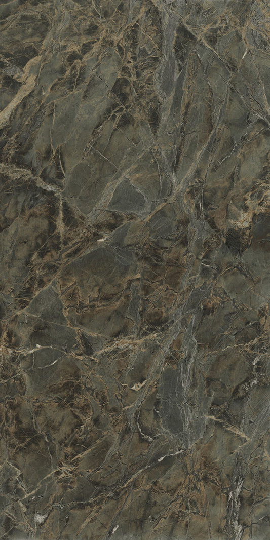 1200x2780x6 Grande Porcelain Slab Marble Look Verde Borgogna Lux (Gloss) by Marazzi