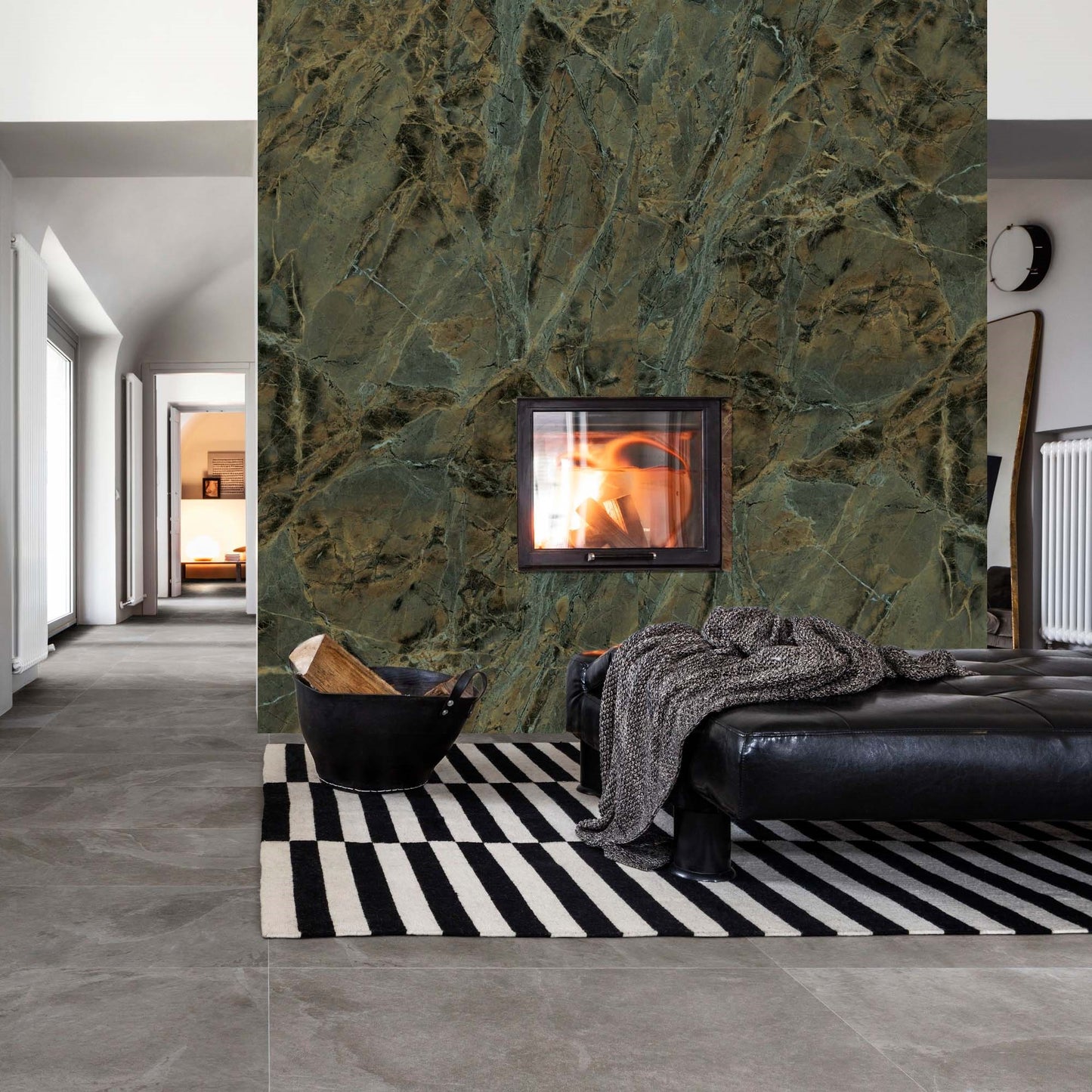1620x3240x12 Grande Porcelain Slab Marble Look Verde Borgogna Lux (Gloss) by Marazzi