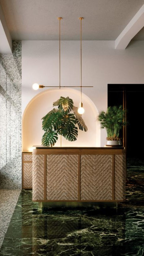 1200x2780x6 Grande Porcelain Slab Marble Look Verde Borgogna Lux (Gloss) by Marazzi