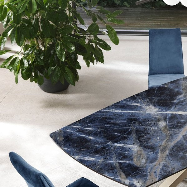 1600x3200x6 Grande Porcelain Slab Marble Look Sodalite Blue Lux (Gloss) "Bookmatch B" by Marazzi