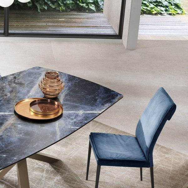 1600x3200x6 Grande Porcelain Slab Marble Look Sodalite Blue Lux (Gloss) "Bookmatch B" by Marazzi
