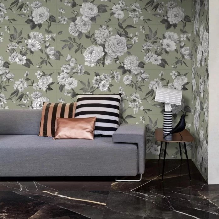 1600x3200x6 Grande Porcelain Slab Marble Look Calacatta Black Satin by Marazzi