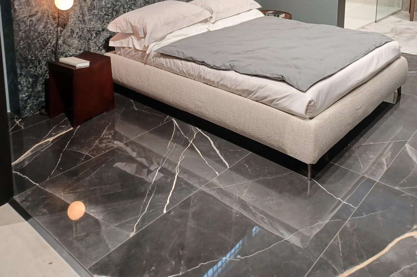 1600x3200x6 Grande Porcelain Slab Marble Look Calacatta Black Satin by Marazzi
