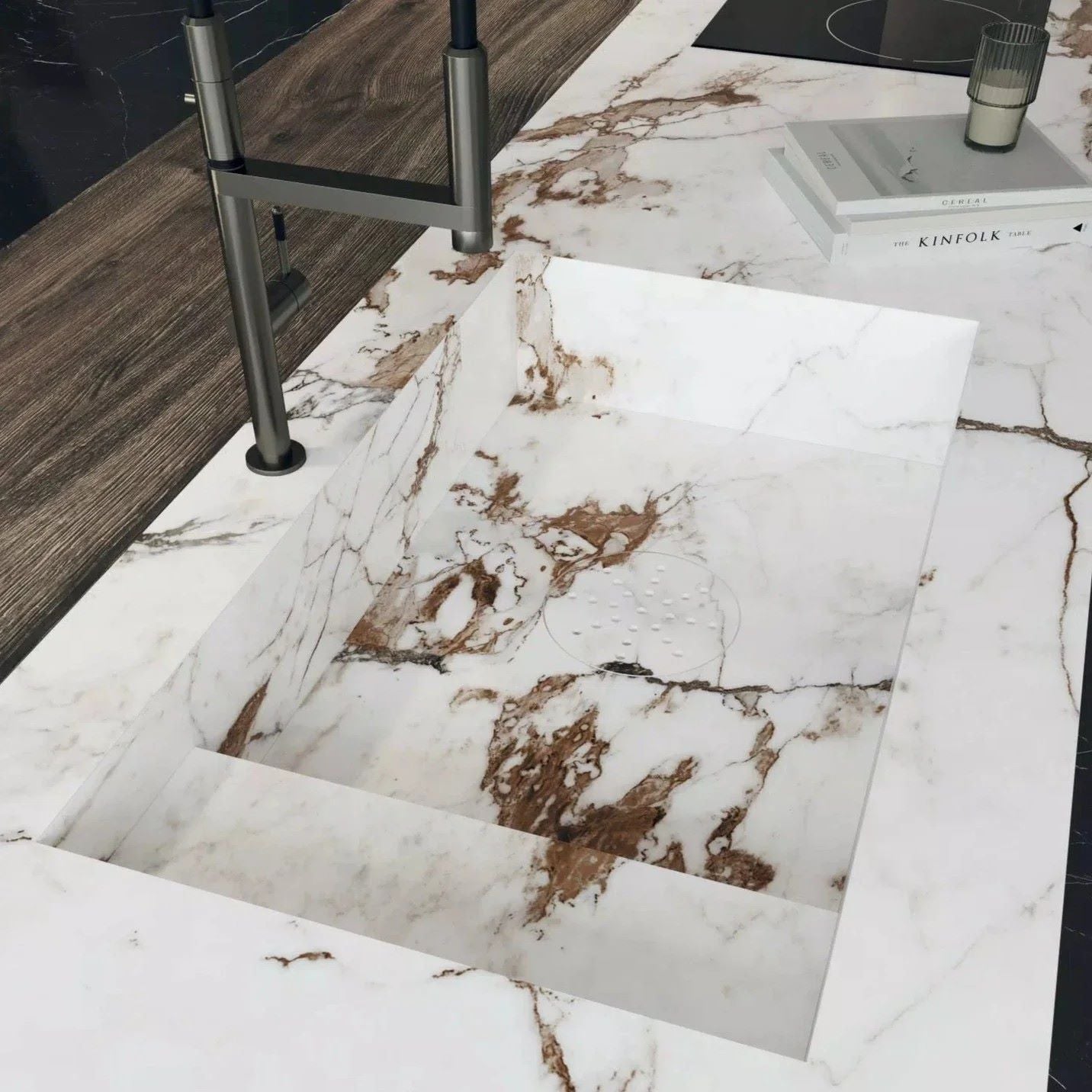 1200x2400x6 Grande Porcelain Slab Marble Look Capraia Lux (Gloss) by Marazzi