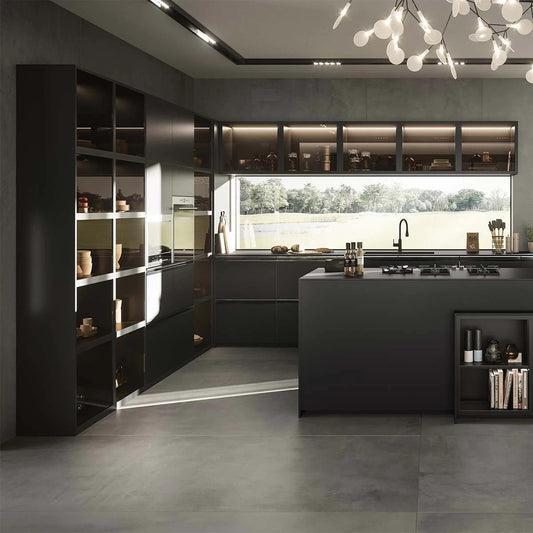 1620x3240x12 Grande Porcelain Slab Solid Black Satin by Marazzi