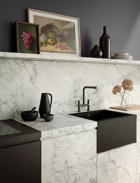 1620x3240x12 Grande Porcelain Slab Marble Look Superwhite Puro Lux (Gloss) by Marazzi