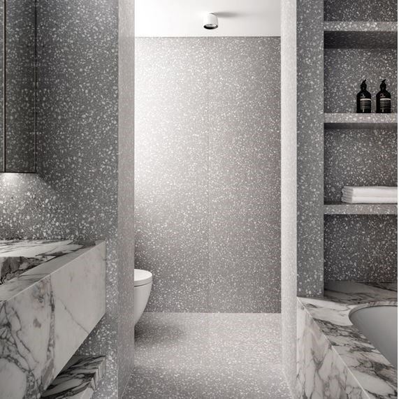 1420x2530 Granito Torcello Medium Grey Venetian Terrazzo Honed Slab