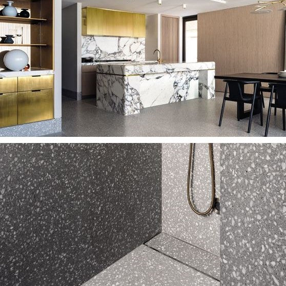 1420x2530 Granito Torcello Medium Grey Venetian Terrazzo Honed Slab
