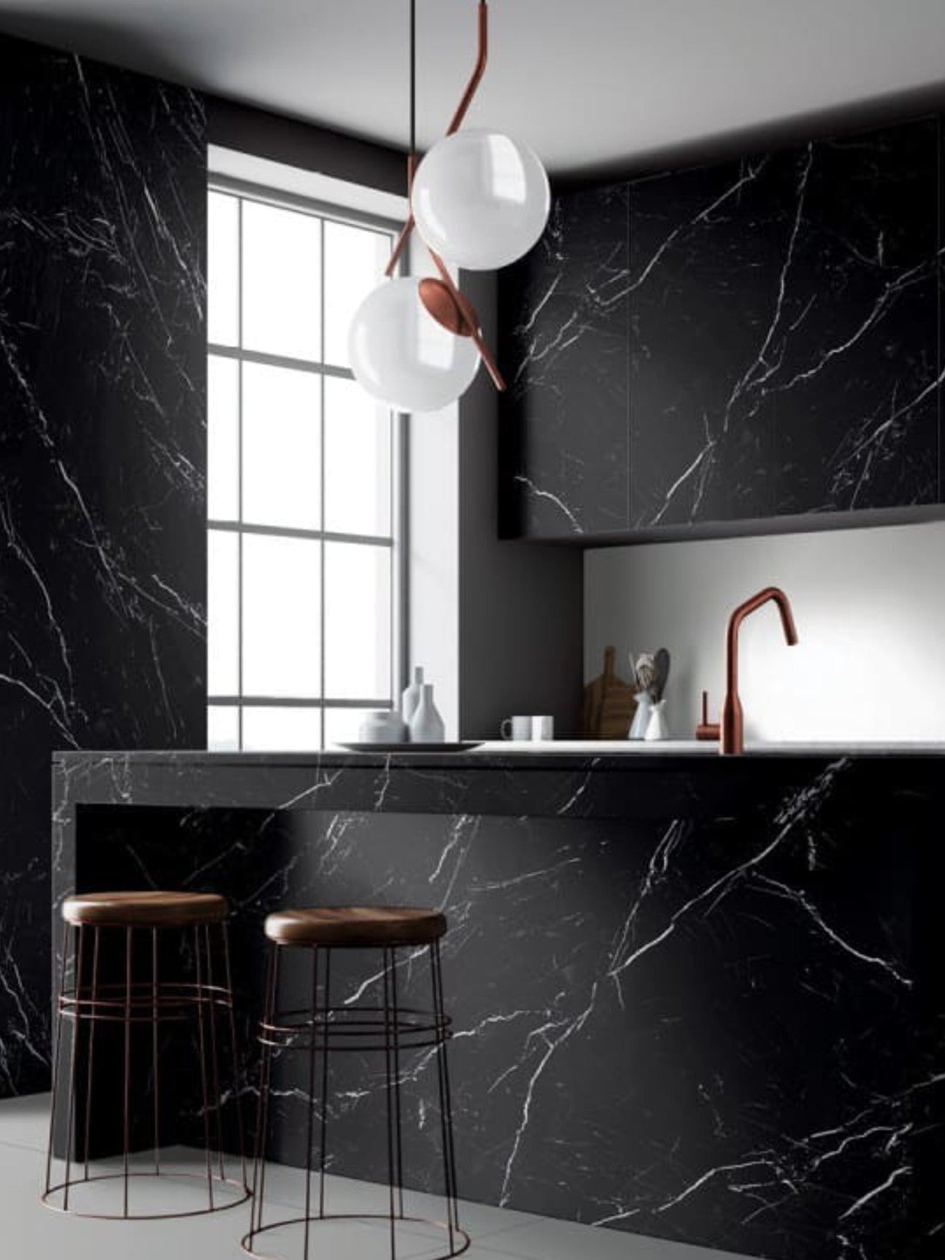 75x300 Imperiale Marquina Black Marble Look Matt Tiles