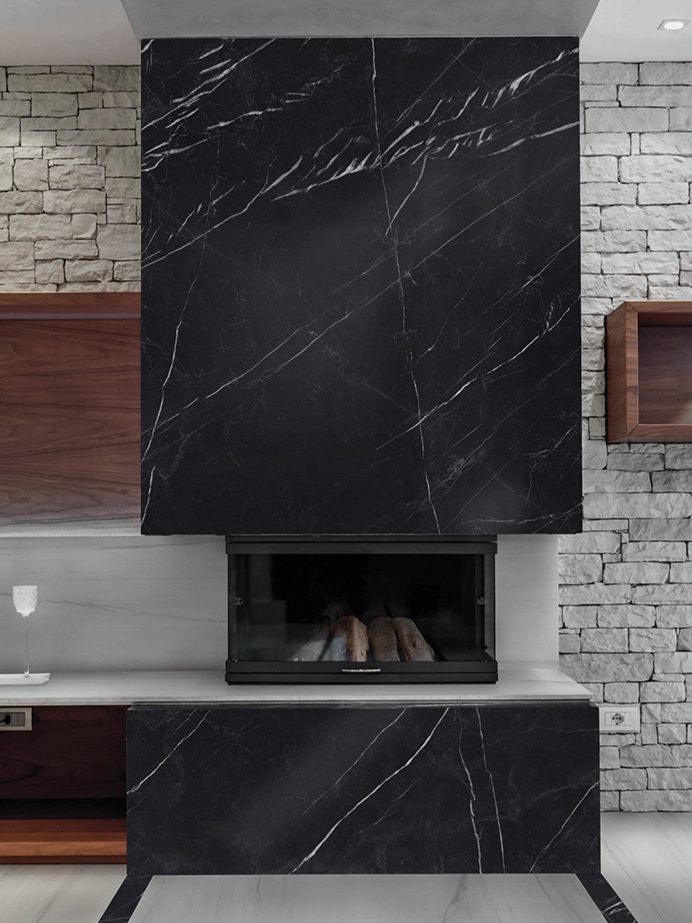 75x300 Imperiale Marquina Black Marble Look Matt Tiles