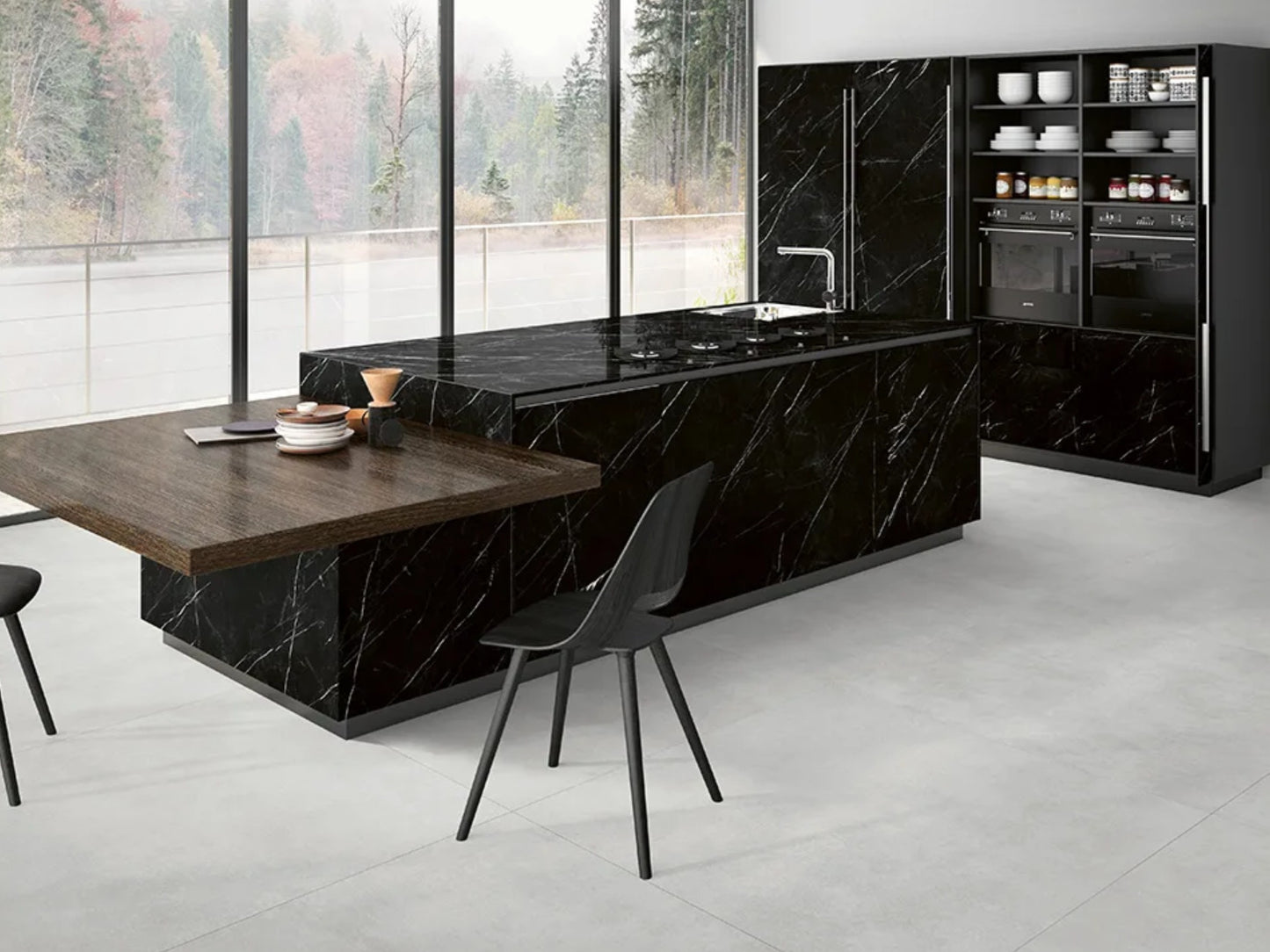 75x300 Imperiale Marquina Black Marble Look Matt Tiles