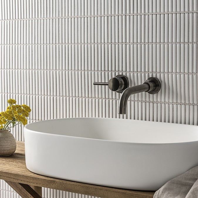 12x92 Impronta Cream Gloss Finger Mosaic Tiles