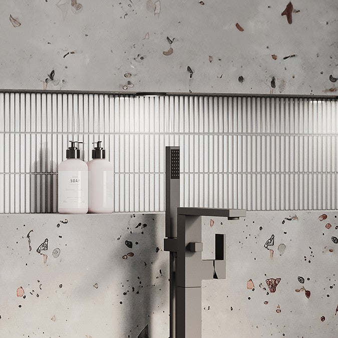 12x92 Impronta Cream Gloss Finger Mosaic Tiles