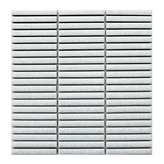 12x92 Impronta Shell White Gloss Finger Mosaic Tiles