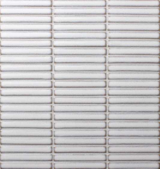 12x92 Impronta White Cloud Gloss Finger Mosaic Tiles