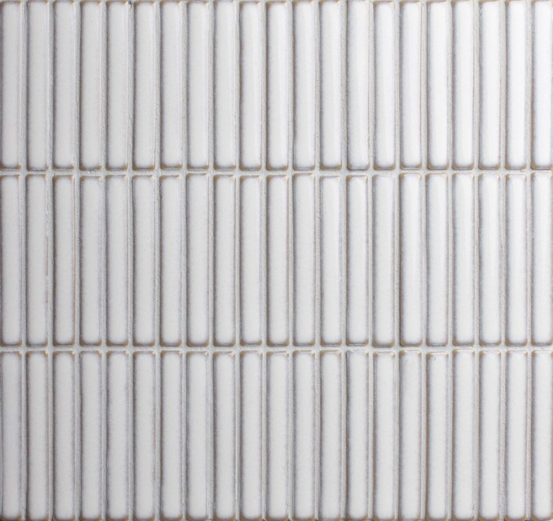 12x92 Impronta White Cloud Gloss Finger Mosaic Tiles