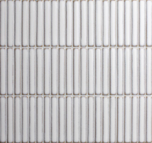 12x92 Impronta White Cloud Gloss Finger Mosaic Tiles