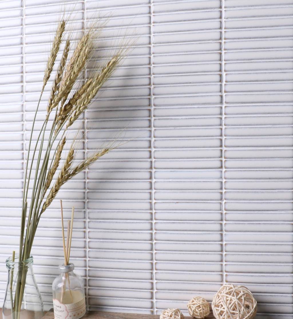 12x92 Impronta White Cloud Gloss Finger Mosaic Tiles