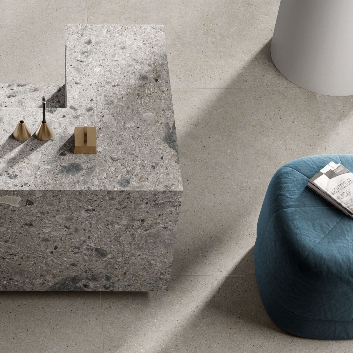 1200x2600x6 Porcelain Slab Stone Look Limestone Silver Grain Grey Natural Matt