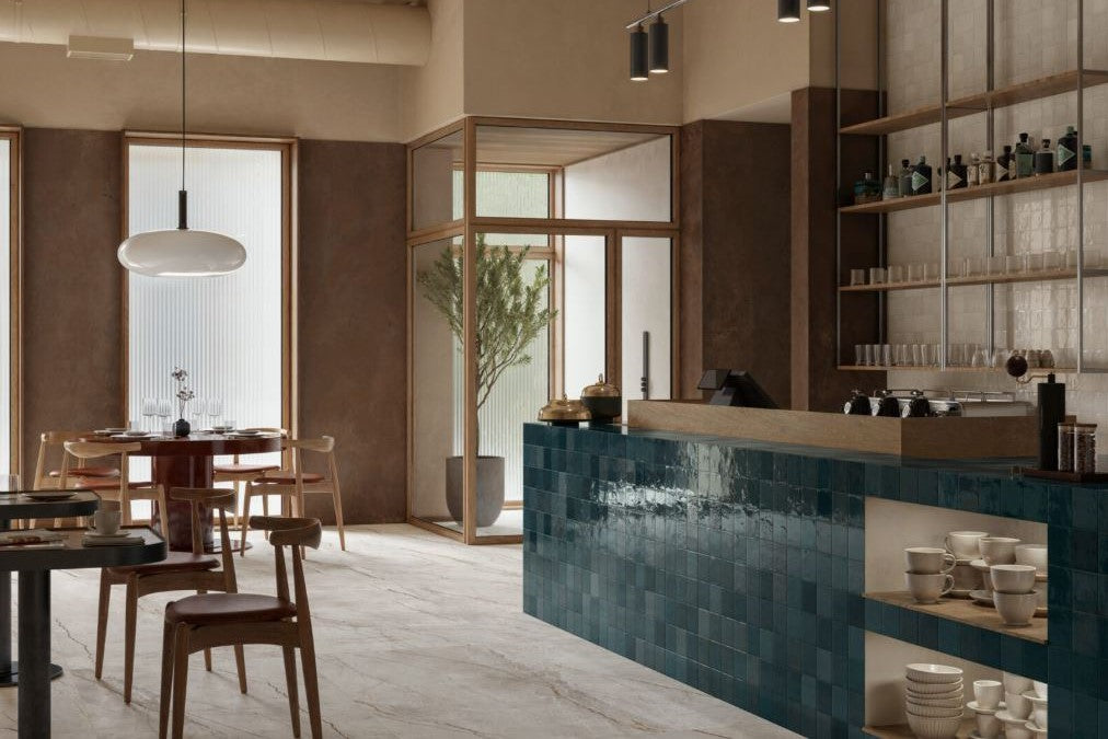100x100 Lume Blue Lux (Gloss) Tiles by Marazzi