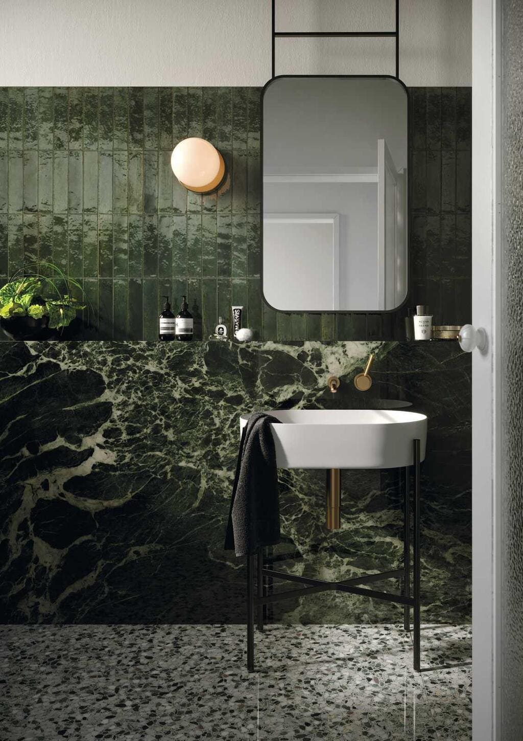 60x240 Lume Green Lux (Gloss) Tiles by Marazzi