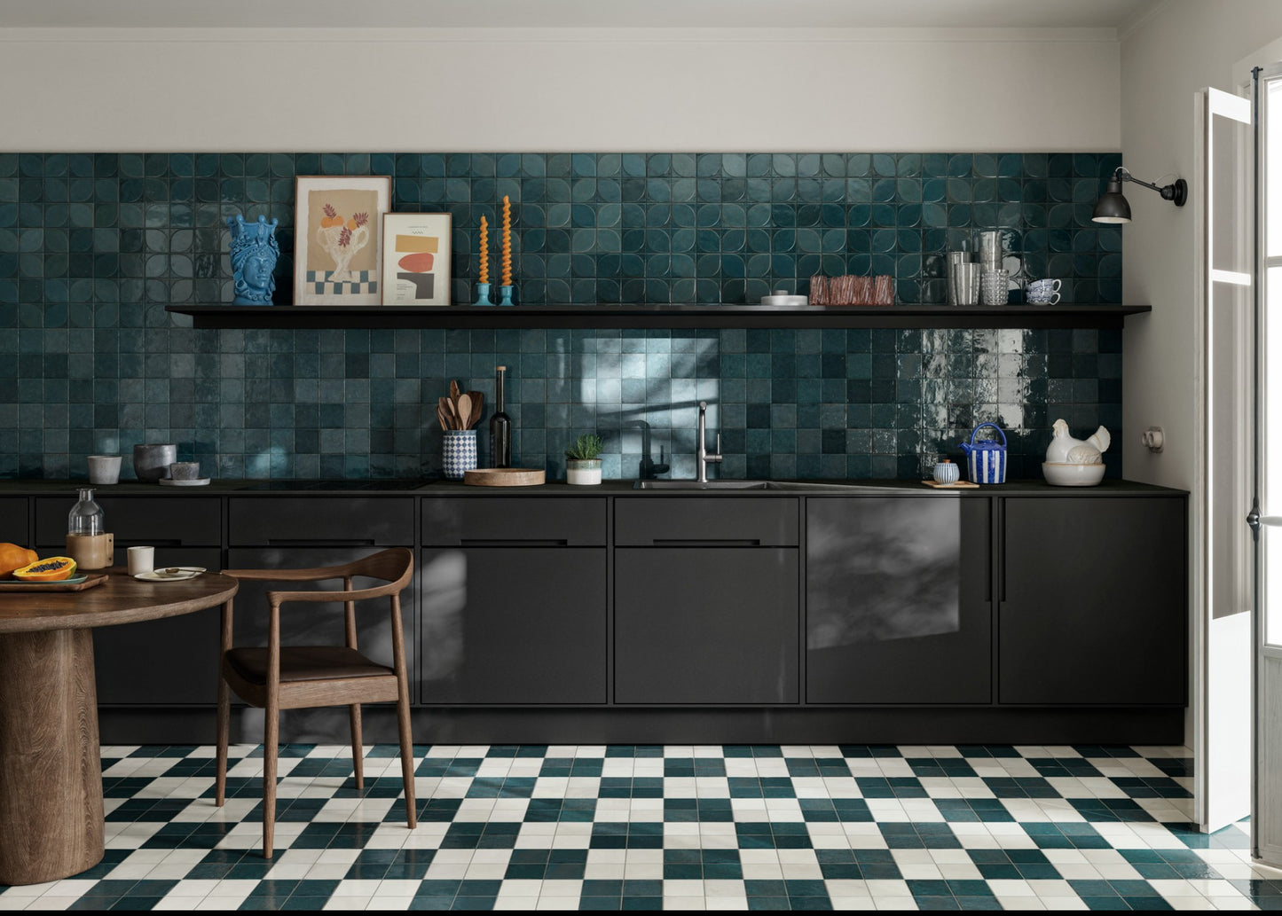 100x100 Lume Blue Lux (Gloss) Dew 3D Tiles by Marazzi