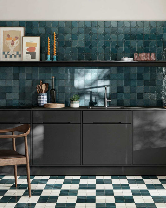 100x100 Lume Blue Lux (Gloss) Dew 3D Tiles by Marazzi