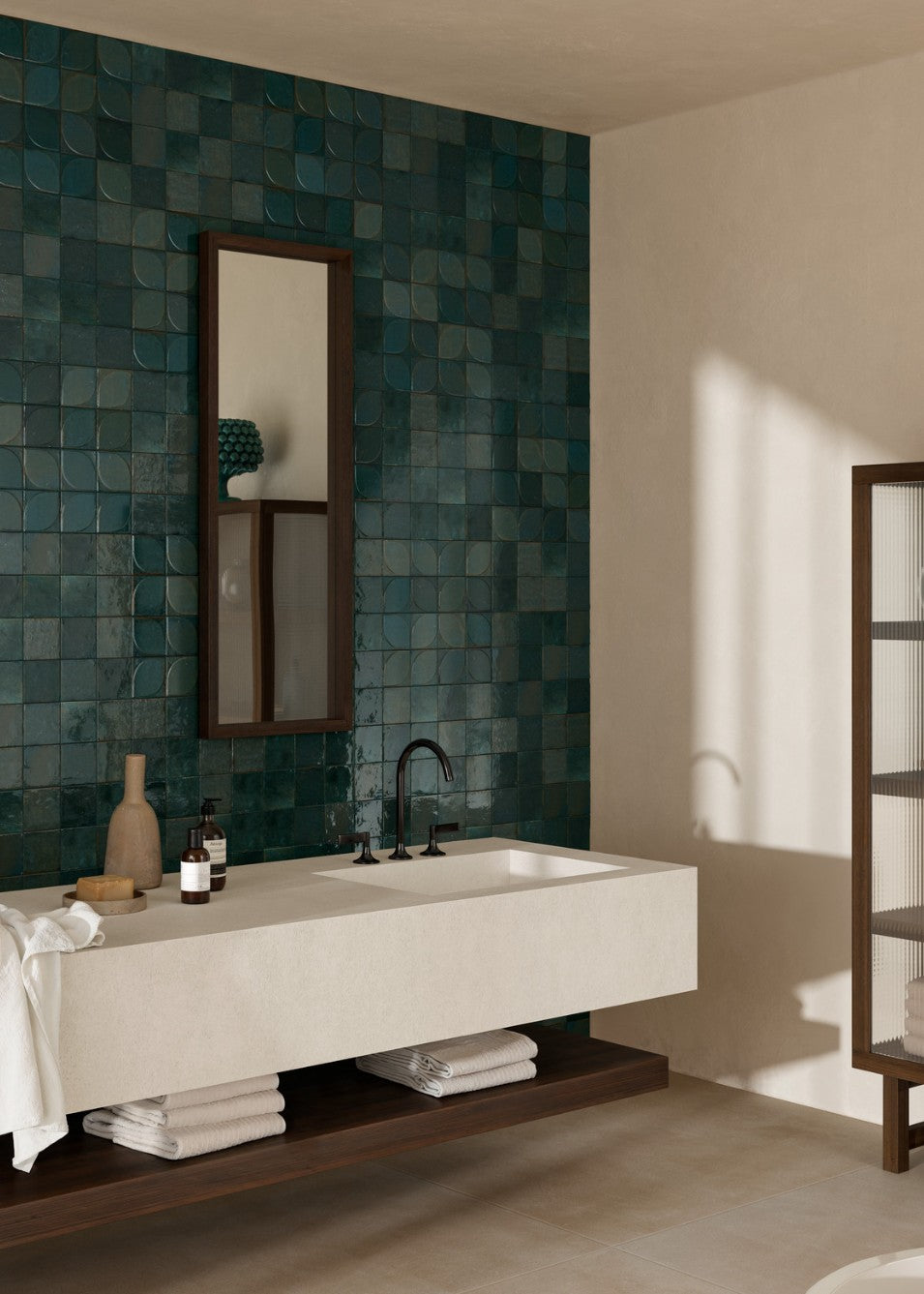 100x100 Lume Blue Lux (Gloss) Dew 3D Tiles by Marazzi