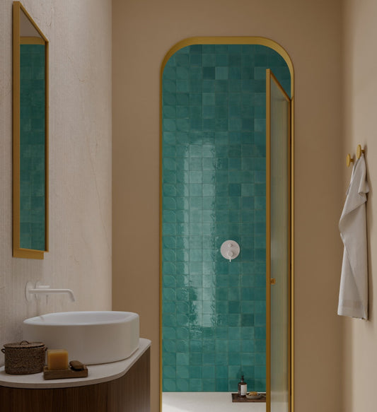 100x100 Lume Emerald Lux (Gloss) Dew 3D Tiles by Marazzi