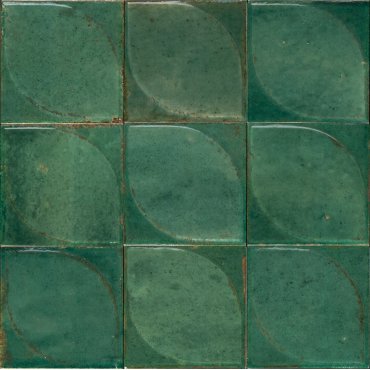 100x100 Lume Green Lux (Gloss) Dew 3D Tiles by Marazzi