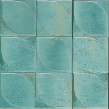 100x100 Lume Turquoise Lux (Gloss) Dew 3D Tiles by Marazzi