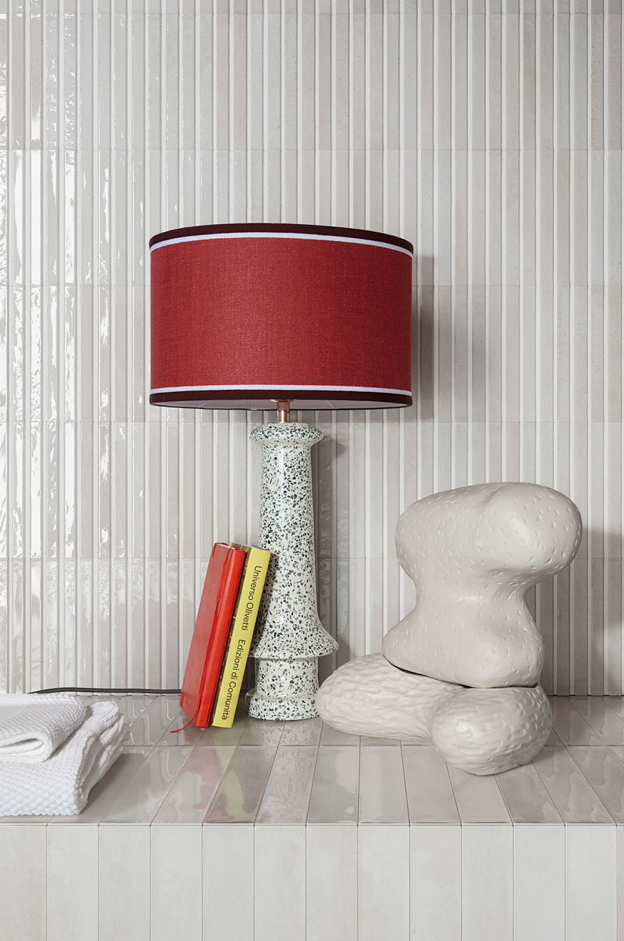 60x240 Lume Bone Lux (Gloss) Struttura 3D Tiles by Marazzi