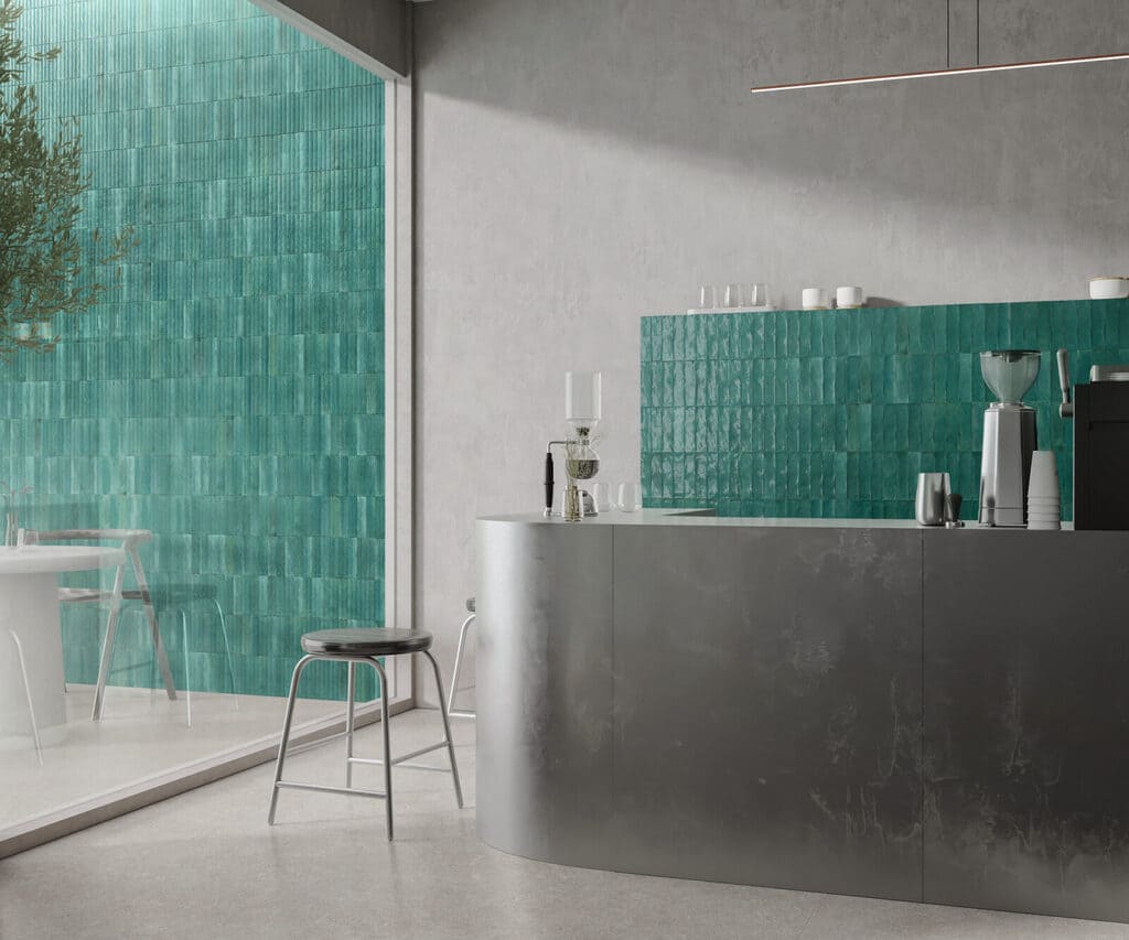60x240 Lume Emerald Lux (Gloss) Struttura 3D Tiles by Marazzi