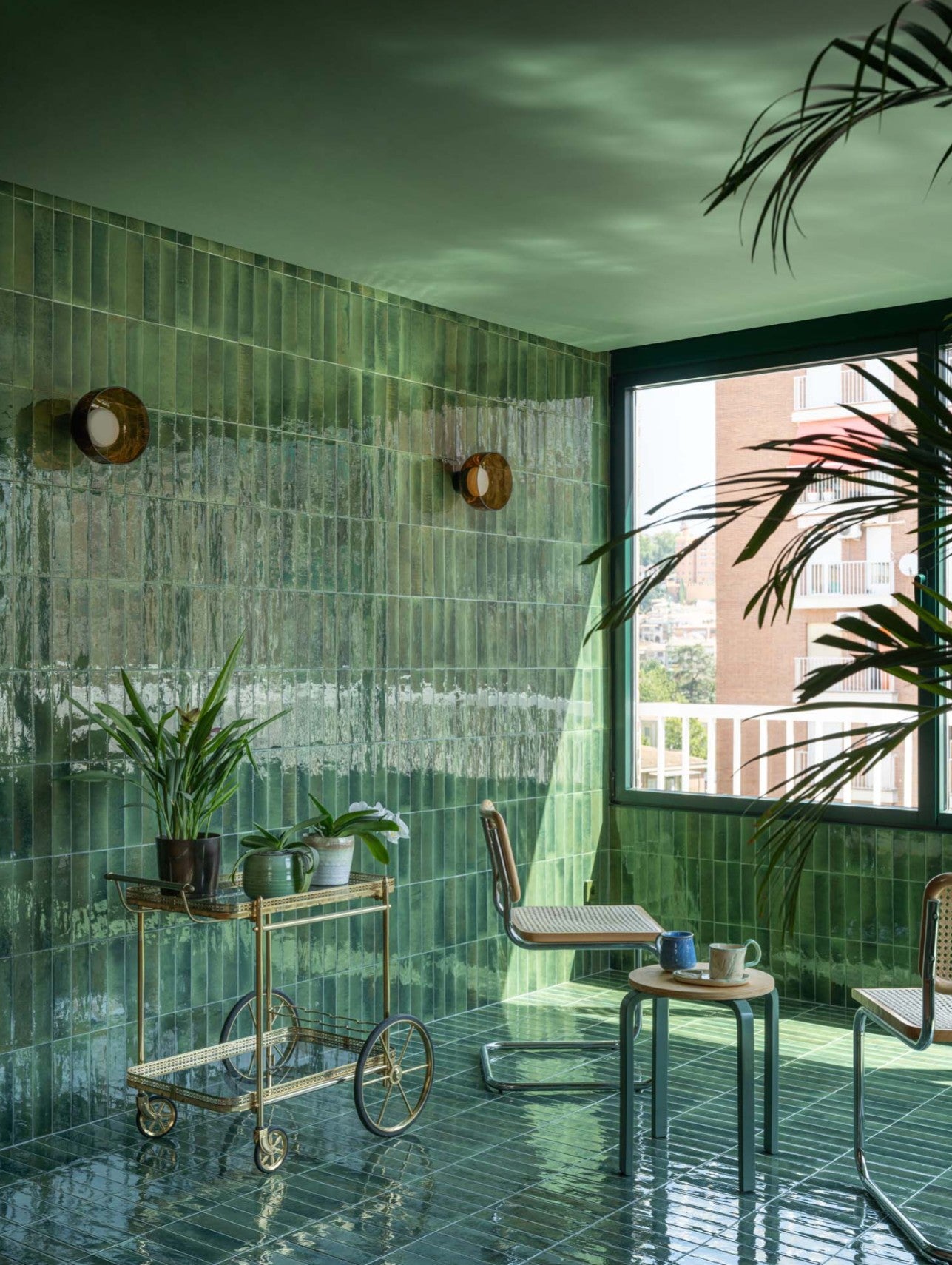 60x240 Lume Green Lux (Gloss) Tiles by Marazzi