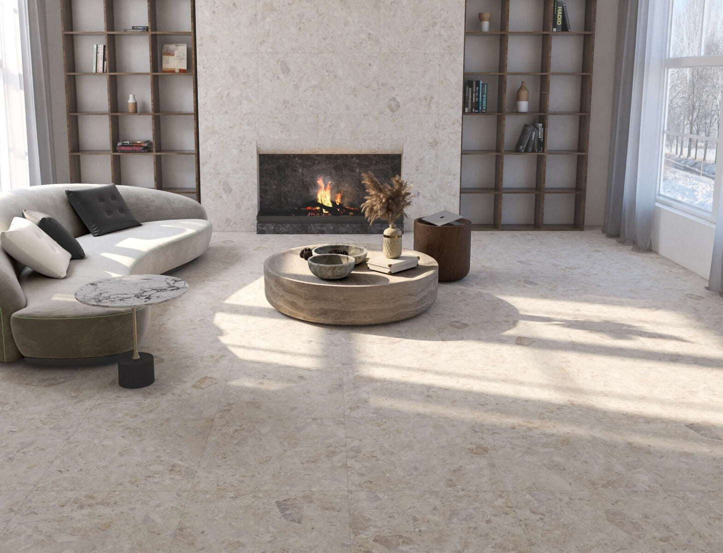 600x600 Lago Biege Terrazzo Look Matt Tiles