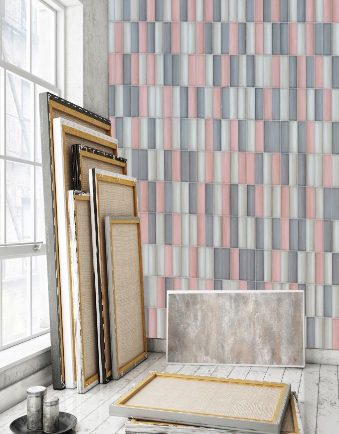 65x200 Luce Cenere Grey Gloss Tiles