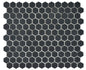 25x25 Hexagon Black Matt Mosaic Tiles