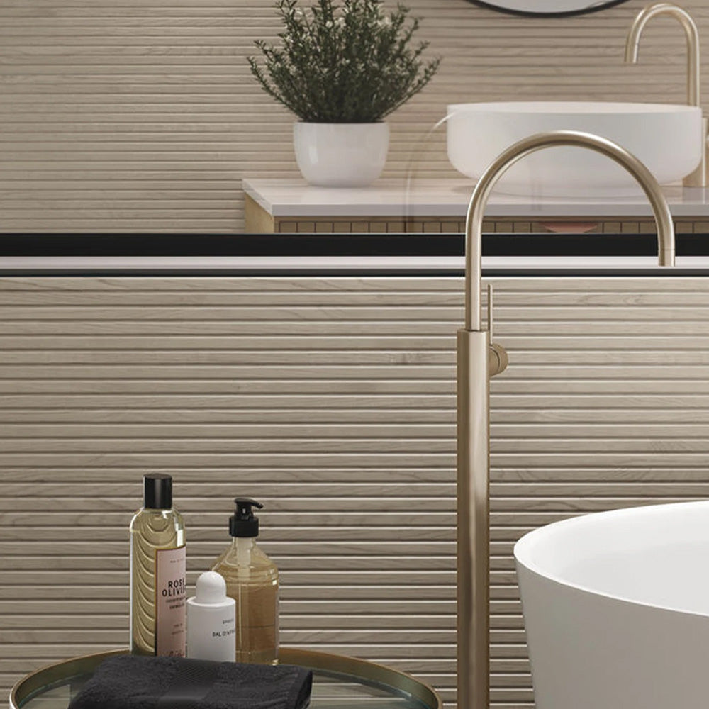 400x1200 Madera Linea Light Maple Timber Look Groove Matt Tiles