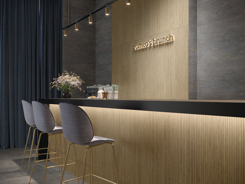 400x1200 Madera Linea Medium Oak Timber Look Groove Matt Tiles