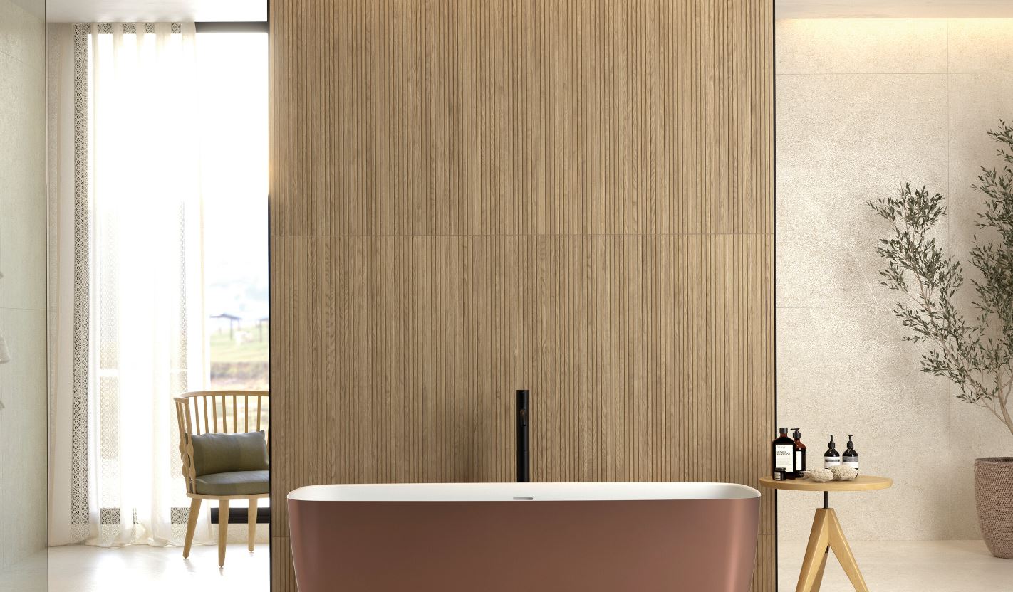 400x1200 Madera Linea Medium Oak Timber Look Groove Matt Tiles