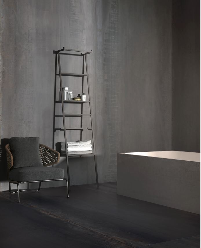 1200x2400x6 Grande Porcelain Slab Metal Look Iron Dark Matt by Marazzi