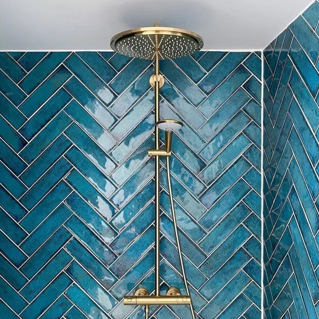 75x300 Mosta Blue Gloss Tiles