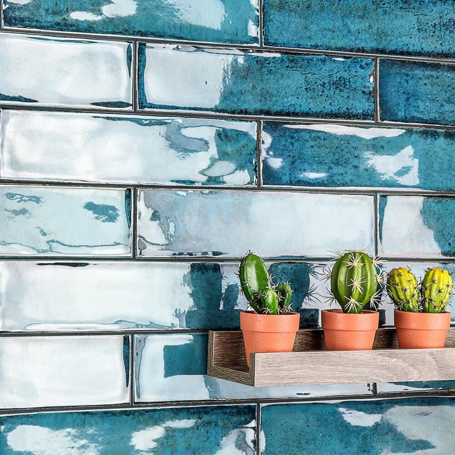 75x300 Mosta Blue Gloss Tiles