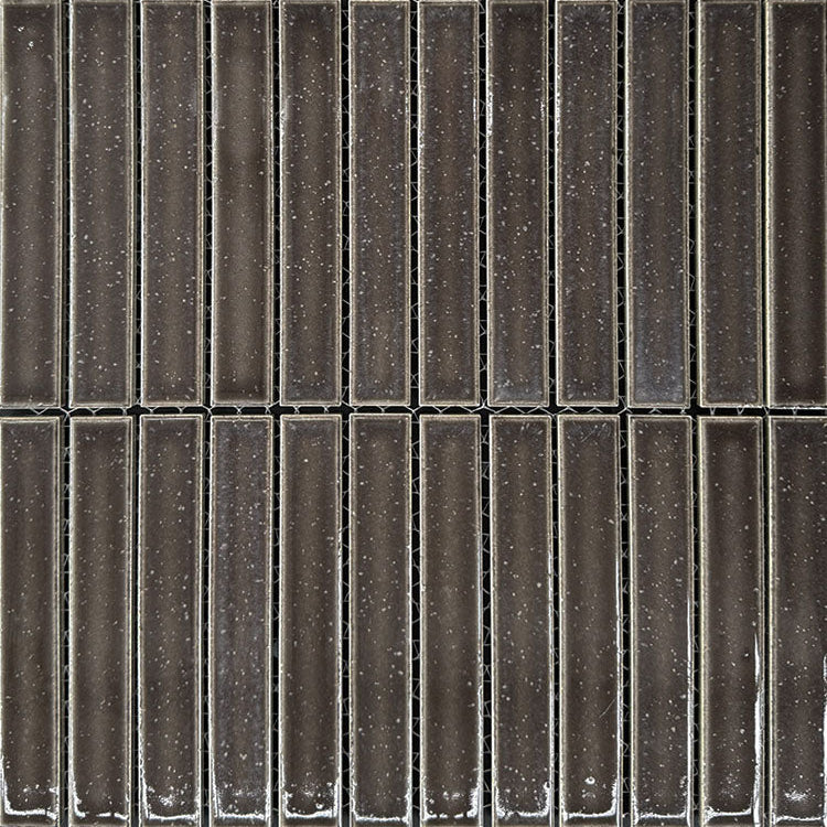 22x147 Nogata Charcoal Glazed Finger Mosaic Tiles