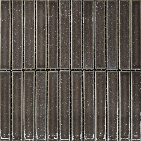 22x147 Nogata Charcoal Glazed Finger Mosaic Tiles