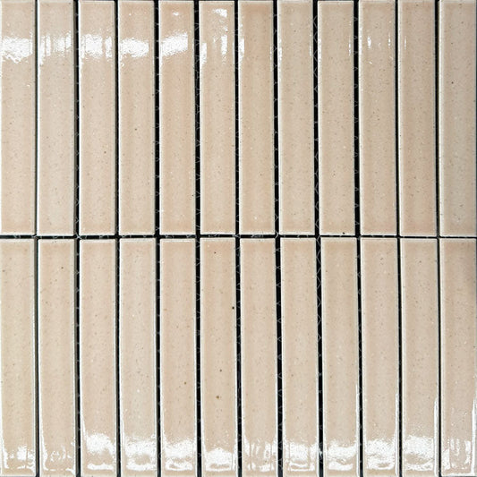22x147 Nogata Pink Glazed Finger Mosaic Tiles