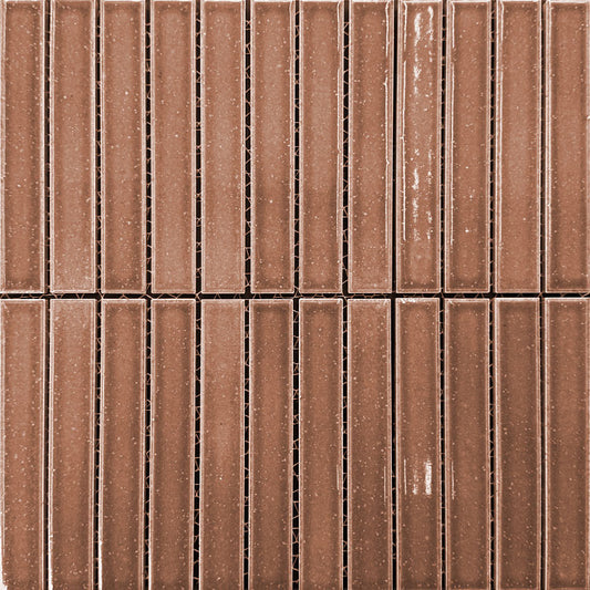 22x147 Nogata Rust Glazed Finger Mosaic Tiles